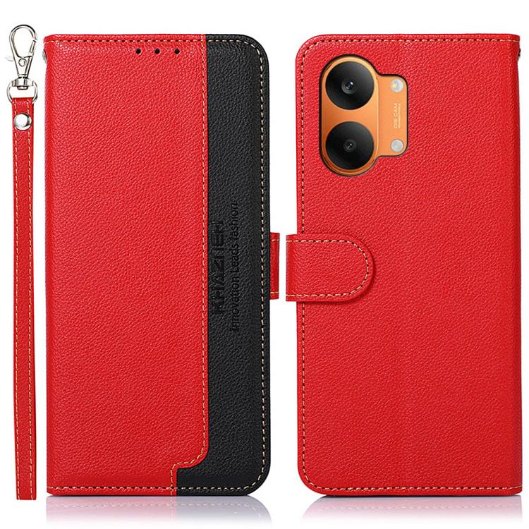 KHAZNEH Litchi Texture Leather RFID Phone Case, For Redmi A7 Pro 171mm/Poco C85x 5G Global, For Redmi Turbo 5 Max / Poco X8 Pro Max, For Redmi Turbo 5 5G / Poco X8 Pro 5G, For Redmi Note 15 Pro+ 5G Global 163.3mm, For Redmi Note 15 5G Global 164mm     ...