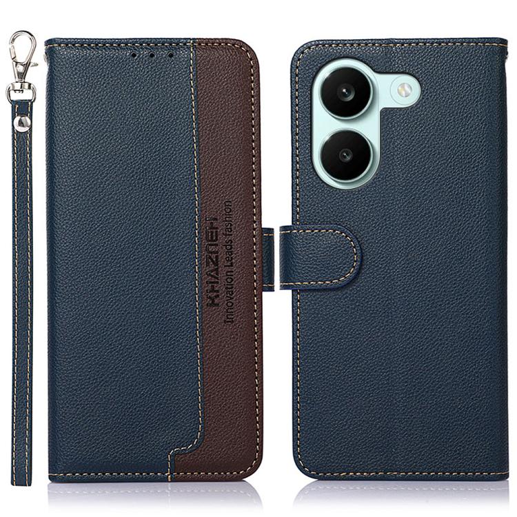 KHAZNEH Litchi Texture Leather RFID Phone Case, For Redmi A7 Pro 171mm/Poco C85x 5G Global, For Redmi Turbo 5 Max / Poco X8 Pro Max, For Redmi Turbo 5 5G / Poco X8 Pro 5G, For Redmi Note 15 Pro+ 5G Global 163.3mm, For Redmi Note 15 5G Global 164mm     ...