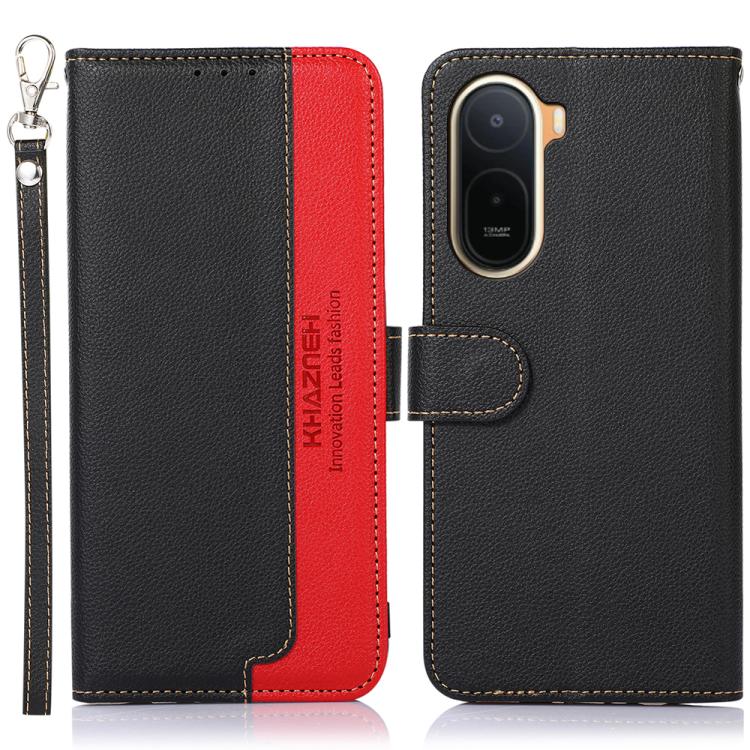 KHAZNEH Litchi Texture Leather RFID Phone Case, For Redmi A7 Pro 171mm/Poco C85x 5G Global, For Redmi Turbo 5 Max / Poco X8 Pro Max, For Redmi Turbo 5 5G / Poco X8 Pro 5G, For Redmi Note 15 Pro+ 5G Global 163.3mm, For Redmi Note 15 5G Global 164mm     ...