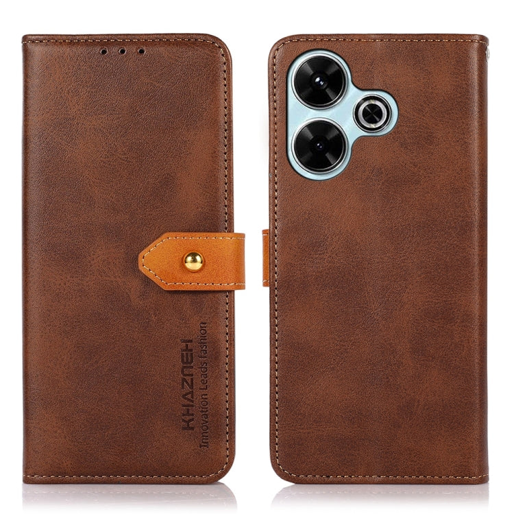 KHAZNEH Cowhide Texture Flip Leather Phone Case