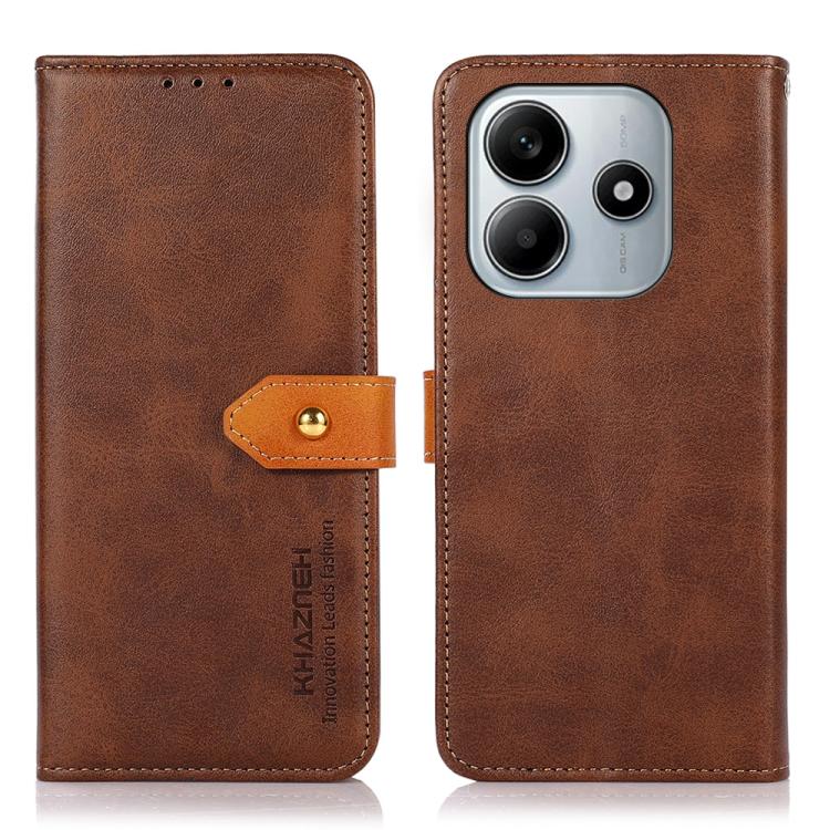 KHAZNEH Cowhide Texture Flip Leather Phone Case, For Redmi K80 / K80 Pro, For Redmi Note 14 4G 164.84mm, For Redmi Turbo 4 Pro, For Xiaomi Redmi Turbo 4, For Redmi 14 4G, For Xiaomi Redmi 13 4G