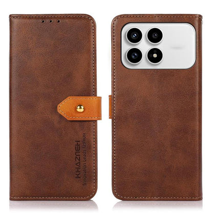KHAZNEH Cowhide Texture Flip Leather Phone Case, For Redmi K90 Pro Max/Poco F8 Ultra, For Redmi K90/Poco F8 Pro, For Redmi Note 15 Pro+ 5G Global 163.3, For Redmi Note 15 Pro 5G Global 163.6mm, For Redmi Note 15 5G Global 164mm�������������������������...