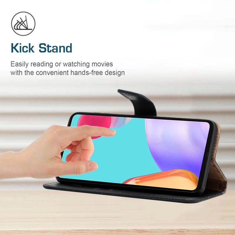 HT02 Genuine Leather Fingerprint-proof Flip Phone Case, For Samsung Galaxy S24 FE