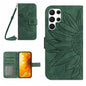 Skin Feel Sun Flower Embossed Flip Leather Phone Case with Lanyard, For Samsung Galaxy S25+ 5G, For Samsung Galaxy S25 Ultra 5G