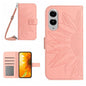 Skin Feel Sun Flower Embossed Flip Leather Phone Case with Lanyard, For Samsung Galaxy S25 Edge 5G, For Samsung Galaxy S25 5G