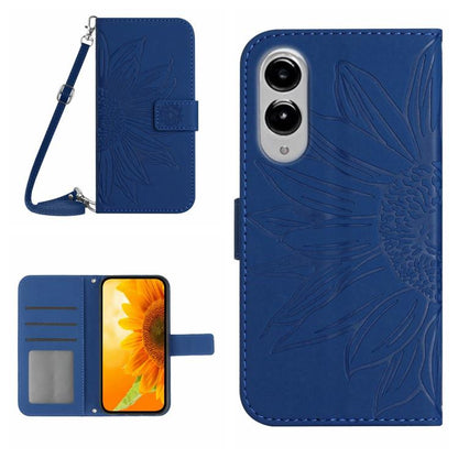 Skin Feel Sun Flower Embossed Flip Leather Phone Case with Lanyard, For Samsung Galaxy S25 Edge 5G, For Samsung Galaxy S25 5G