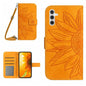 Skin Feel Sun Flower Embossed Flip Leather Phone Case with Lanyard, For Galaxy S26 FE 5G, For Samsung Galaxy S25 FE 5G