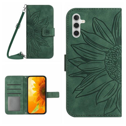 Skin Feel Sun Flower Embossed Flip Leather Phone Case with Lanyard, For Galaxy S26 FE 5G, For Samsung Galaxy S25 FE 5G