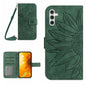Skin Feel Sun Flower Embossed Flip Leather Phone Case with Lanyard, For Galaxy S26 FE 5G, For Samsung Galaxy S25 FE 5G
