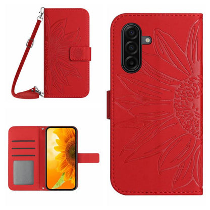 Skin Feel Sun Flower Embossed Flip Leather Phone Case with Lanyard, For Galaxy S26 FE 5G, For Samsung Galaxy S25 FE 5G