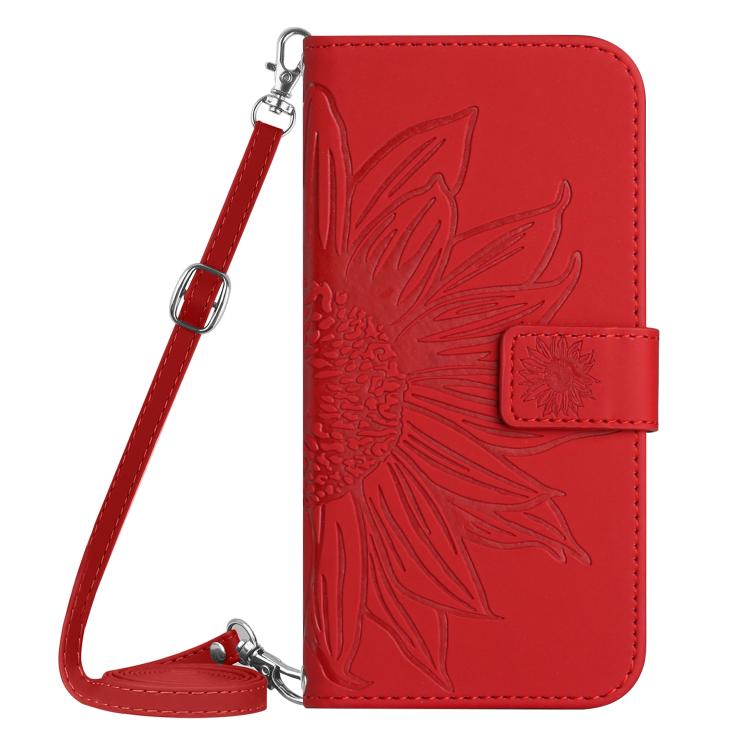 Skin Feel Sun Flower Embossed Flip Leather Phone Case with Lanyard, For Galaxy S26 FE 5G, For Samsung Galaxy S25 FE 5G
