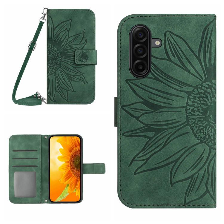 Skin Feel Sun Flower Embossed Flip Leather Phone Case with Lanyard, For Galaxy S26 FE 5G, For Samsung Galaxy S25 FE 5G