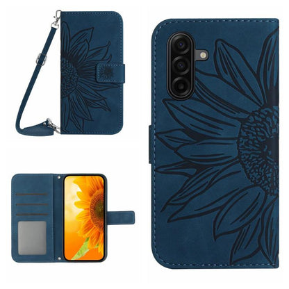 Skin Feel Sun Flower Embossed Flip Leather Phone Case with Lanyard, For Galaxy S26 FE 5G, For Samsung Galaxy S25 FE 5G