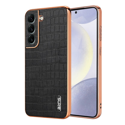 AZNS Electroplated Frame Crocodile Texture Full Coverage Phone Case, For Samsung Galaxy S23+ 5G, For Samsung Galaxy S23 5G, For Samsung Galaxy S22+ 5G, For Samsung Galaxy S22 5G