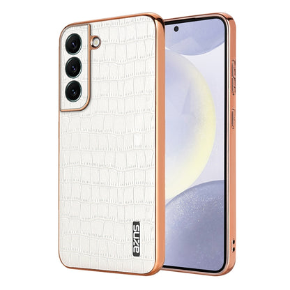 AZNS Electroplated Frame Crocodile Texture Full Coverage Phone Case, For Samsung Galaxy S23+ 5G, For Samsung Galaxy S23 5G, For Samsung Galaxy S22+ 5G, For Samsung Galaxy S22 5G