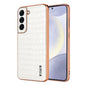 AZNS Electroplated Frame Crocodile Texture Full Coverage Phone Case, For Samsung Galaxy S23+ 5G, For Samsung Galaxy S23 5G, For Samsung Galaxy S22+ 5G, For Samsung Galaxy S22 5G