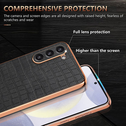 AZNS Electroplated Frame Crocodile Texture Full Coverage Phone Case