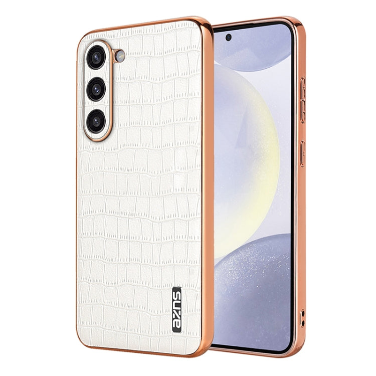 AZNS Electroplated Frame Crocodile Texture Full Coverage Phone Case, For Samsung Galaxy S23+ 5G, For Samsung Galaxy S23 5G, For Samsung Galaxy S22+ 5G, For Samsung Galaxy S22 5G