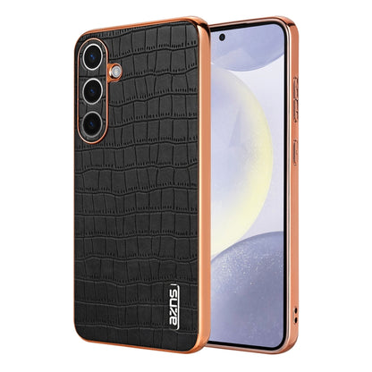 AZNS Electroplated Frame Crocodile Texture Full Coverage Phone Case, For Samsung Galaxy S25 5G, For Samsung Galaxy S25+ 5G, For Samsung Galaxy S25 Ultra 5G, For Samsung Galaxy S23+ 5G