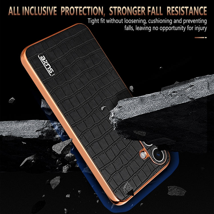 AZNS Electroplated Frame Crocodile Texture Full Coverage Phone Case, For Samsung Galaxy S25 5G, For Samsung Galaxy S25+ 5G, For Samsung Galaxy S25 Ultra 5G, For Samsung Galaxy S23+ 5G