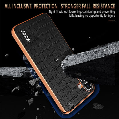 AZNS Electroplated Frame Crocodile Texture Full Coverage Phone Case, For Samsung Galaxy S25 5G, For Samsung Galaxy S25+ 5G, For Samsung Galaxy S25 Ultra 5G, For Samsung Galaxy S23+ 5G