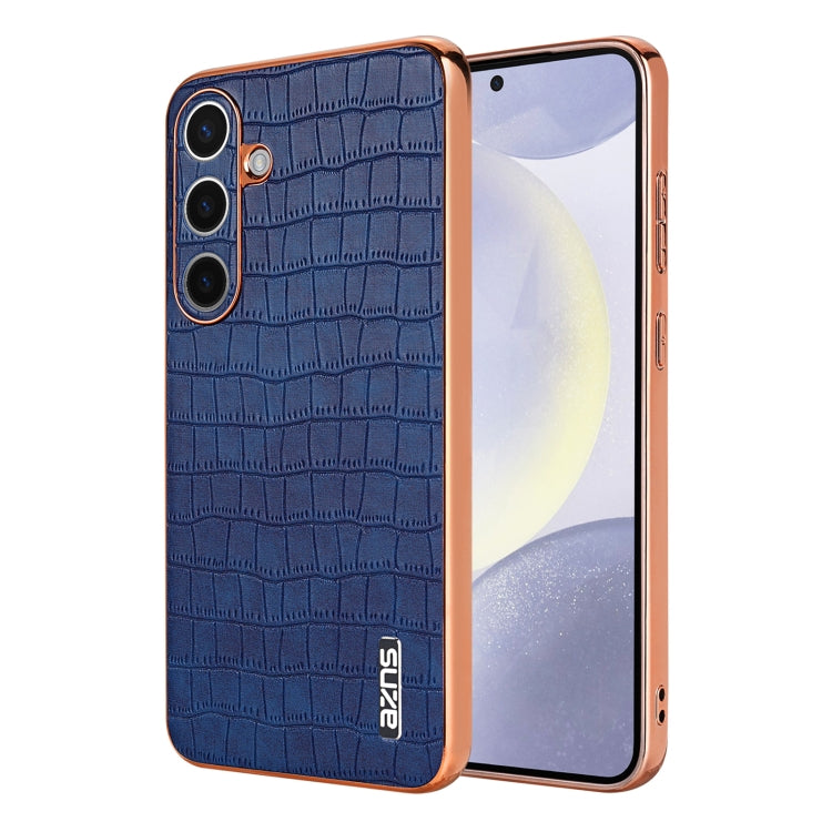 AZNS Electroplated Frame Crocodile Texture Full Coverage Phone Case, For Samsung Galaxy S25 5G, For Samsung Galaxy S25+ 5G, For Samsung Galaxy S25 Ultra 5G, For Samsung Galaxy S23+ 5G