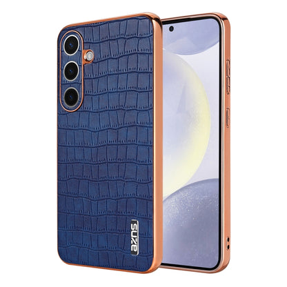 AZNS Electroplated Frame Crocodile Texture Full Coverage Phone Case, For Samsung Galaxy S25 5G, For Samsung Galaxy S25+ 5G, For Samsung Galaxy S25 Ultra 5G, For Samsung Galaxy S23+ 5G