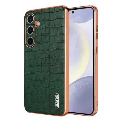 AZNS Electroplated Frame Crocodile Texture Full Coverage Phone Case