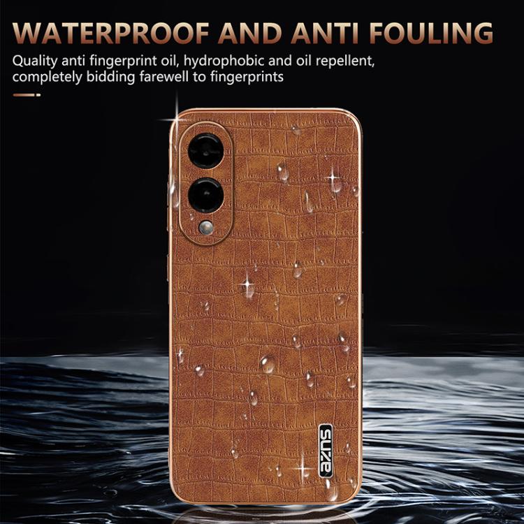 AZNS Electroplated Frame Crocodile Texture Full Coverage Phone Case