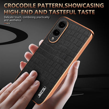 AZNS Electroplated Frame Crocodile Texture Full Coverage Phone Case