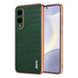 AZNS Electroplated Frame Crocodile Texture Full Coverage Phone Case, For Samsung Galaxy S25 Edge 5G, For Samsung Galaxy S25 5G, For Samsung Galaxy S25+ 5G, For Samsung Galaxy S25 Ultra 5G