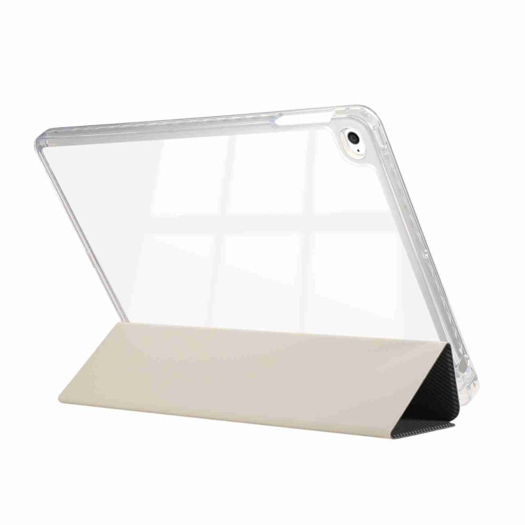 Carbon Fiber Clear Acrylic 3-Fold Leather Tablet Case