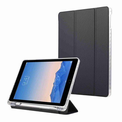 Carbon Fiber Clear Acrylic 3-Fold Leather Tablet Case