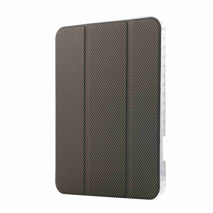 Carbon Fiber Clear Acrylic 3-Fold Leather Tablet Case, For iPad 10th Gen 10.9 2022, For iPad mini 2024 / mini 6, For iPad Air / Air 2 / 9.7 2017 / 2018
