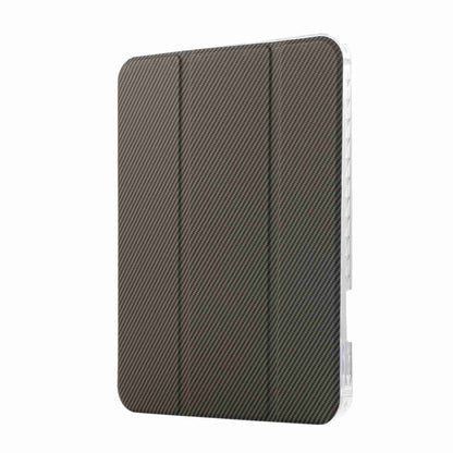 Carbon Fiber Clear Acrylic 3-Fold Leather Tablet Case, For iPad 10th Gen 10.9 2022, For iPad mini 2024 / mini 6, For iPad Air / Air 2 / 9.7 2017 / 2018