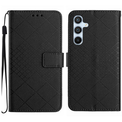 Rhombic Grid Texture Leather Phone Case