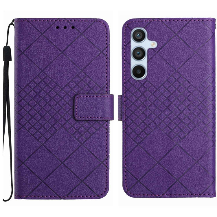 Rhombic Grid Texture Leather Phone Case, For Galaxy S26 FE 5G, For Samsung Galaxy S25 FE 5G, For Samsung Galaxy S25 Edge 5G, For Samsung Galaxy S25 5G