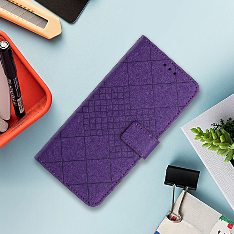 Rhombic Grid Texture Leather Phone Case, For Samsung Galaxy S25+ 5G, For Samsung Galaxy S25 Ultra 5G, For Samsung Galaxy S24 FE