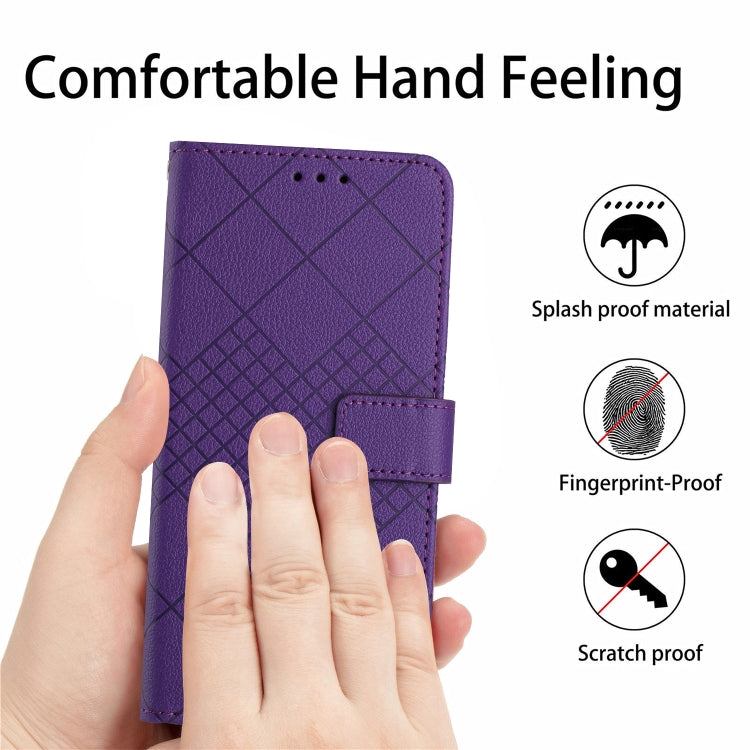 Rhombic Grid Texture Leather Phone Case, For Samsung Galaxy S25+ 5G, For Samsung Galaxy S25 Ultra 5G, For Samsung Galaxy S24 FE