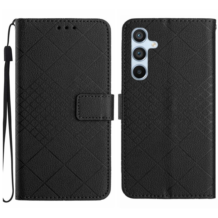 Rhombic Grid Texture Leather Phone Case, For Samsung Galaxy S25+ 5G, For Samsung Galaxy S25 Ultra 5G, For Samsung Galaxy S24 FE