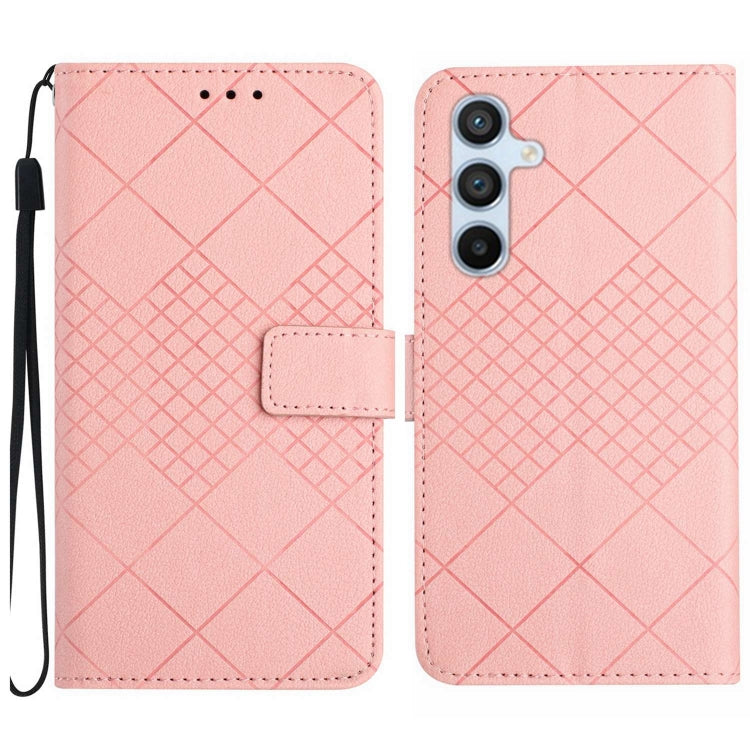 Rhombic Grid Texture Leather Phone Case, For Samsung Galaxy S25+ 5G, For Samsung Galaxy S25 Ultra 5G, For Samsung Galaxy S24 FE