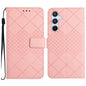 Rhombic Grid Texture Leather Phone Case, For Samsung Galaxy S25+ 5G, For Samsung Galaxy S25 Ultra 5G, For Samsung Galaxy S24 FE
