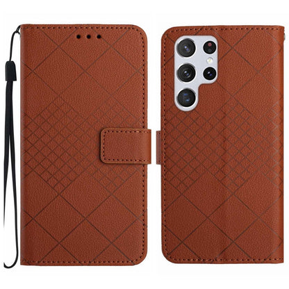 Rhombic Grid Texture Leather Phone Case, For Samsung Galaxy S25+ 5G, For Samsung Galaxy S25 Ultra 5G, For Samsung Galaxy S24 FE