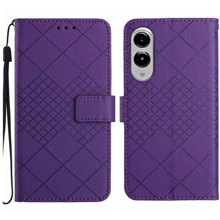 Rhombic Grid Texture Leather Phone Case