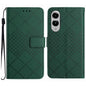Rhombic Grid Texture Leather Phone Case