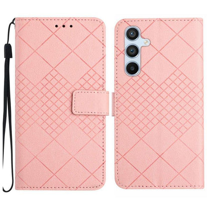 Rhombic Grid Texture Leather Phone Case