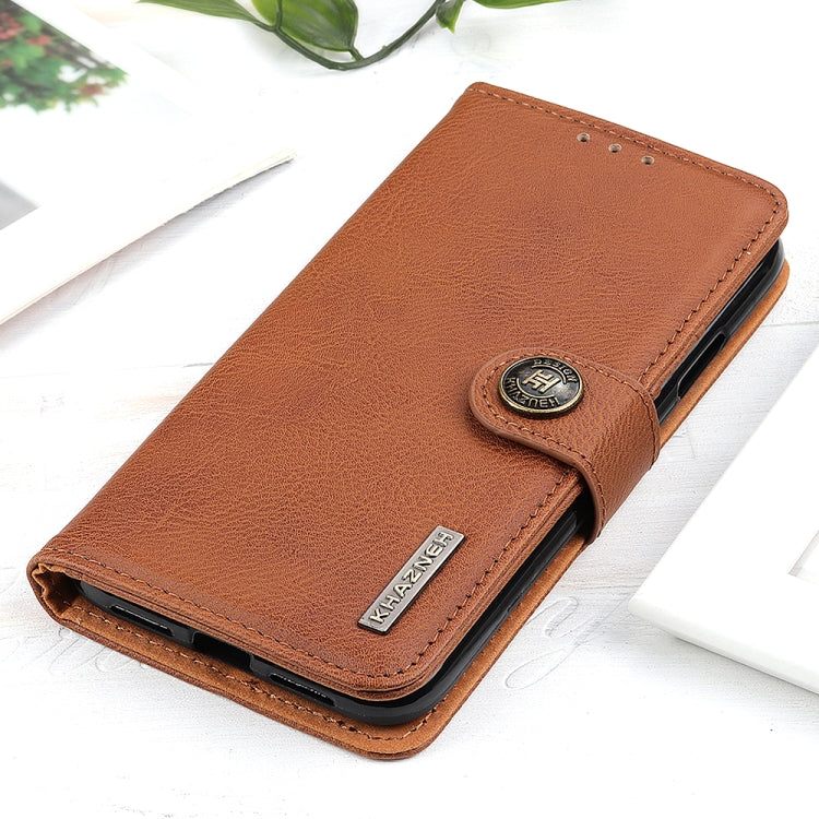 KHAZNEH Cowhide Texture Horizontal Flip Leather Phone Case