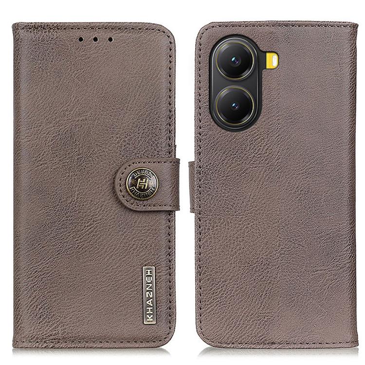 KHAZNEH Cowhide Texture Horizontal Flip Leather Phone Case