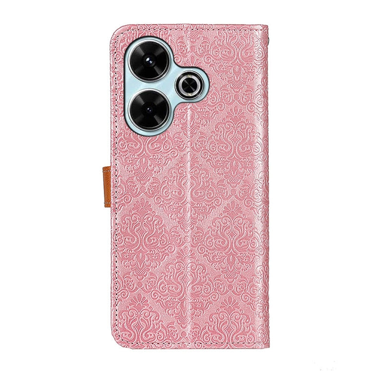 European Floral Embossed Leather Phone Case