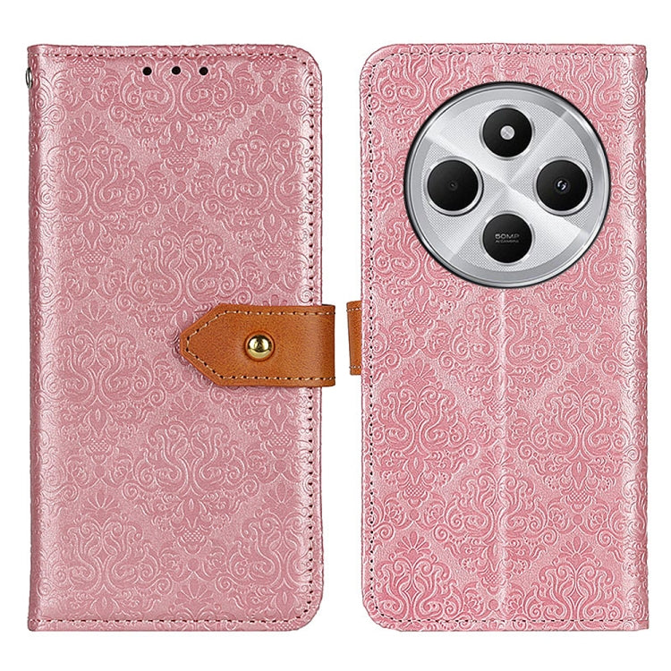 European Floral Embossed Leather Phone Case